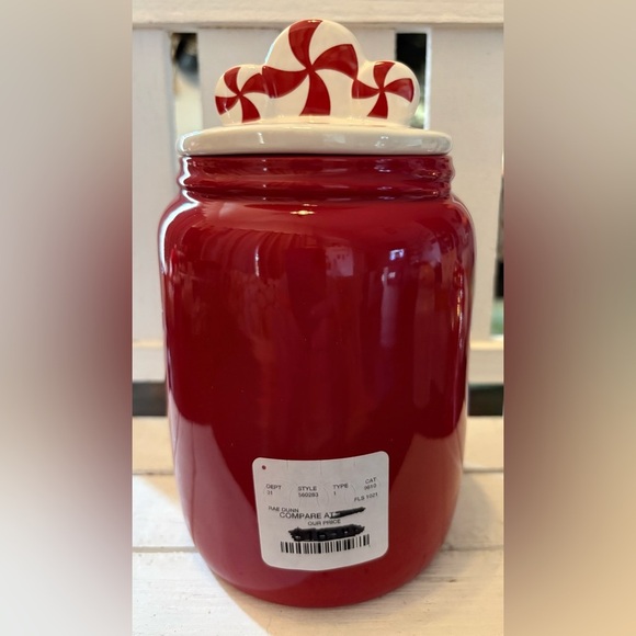 Rae Dunn Red Candy Canes Baby Canister - Picture 3 of 3